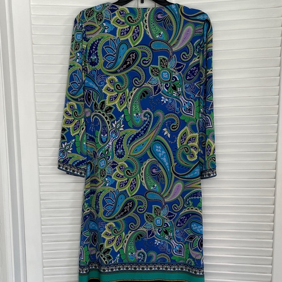 Laundry By Shelli Segal Blue and Green Paisley Dress - Picture 8 of 8